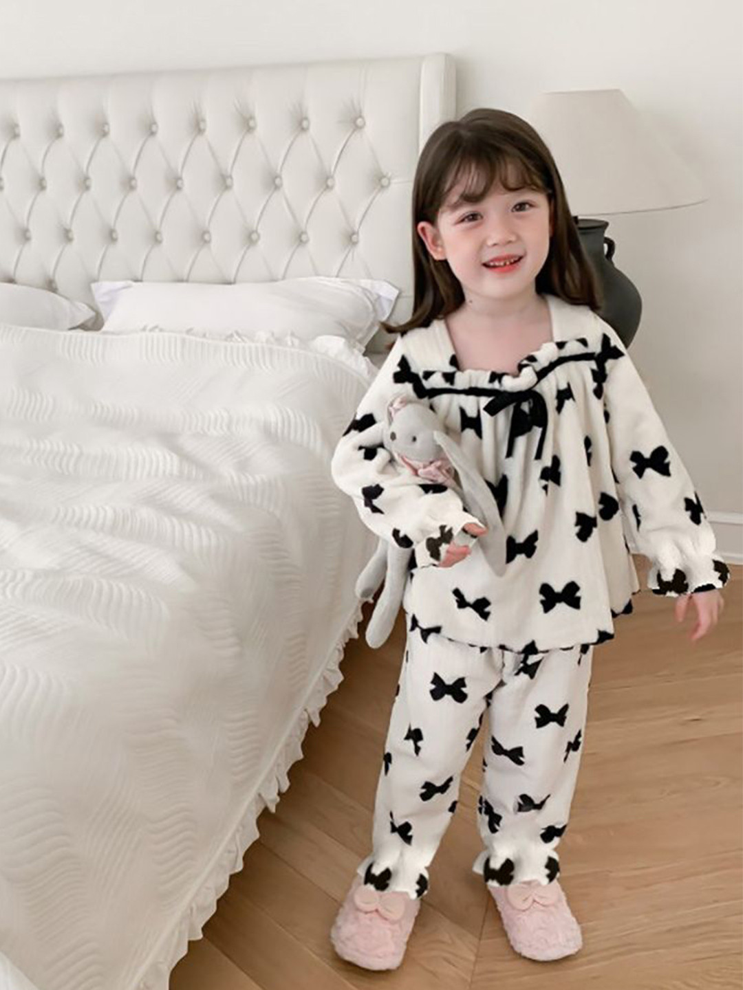 StyleCast x Revolte Girls Self Design Square Neck Long Sleeves Top With Jogger