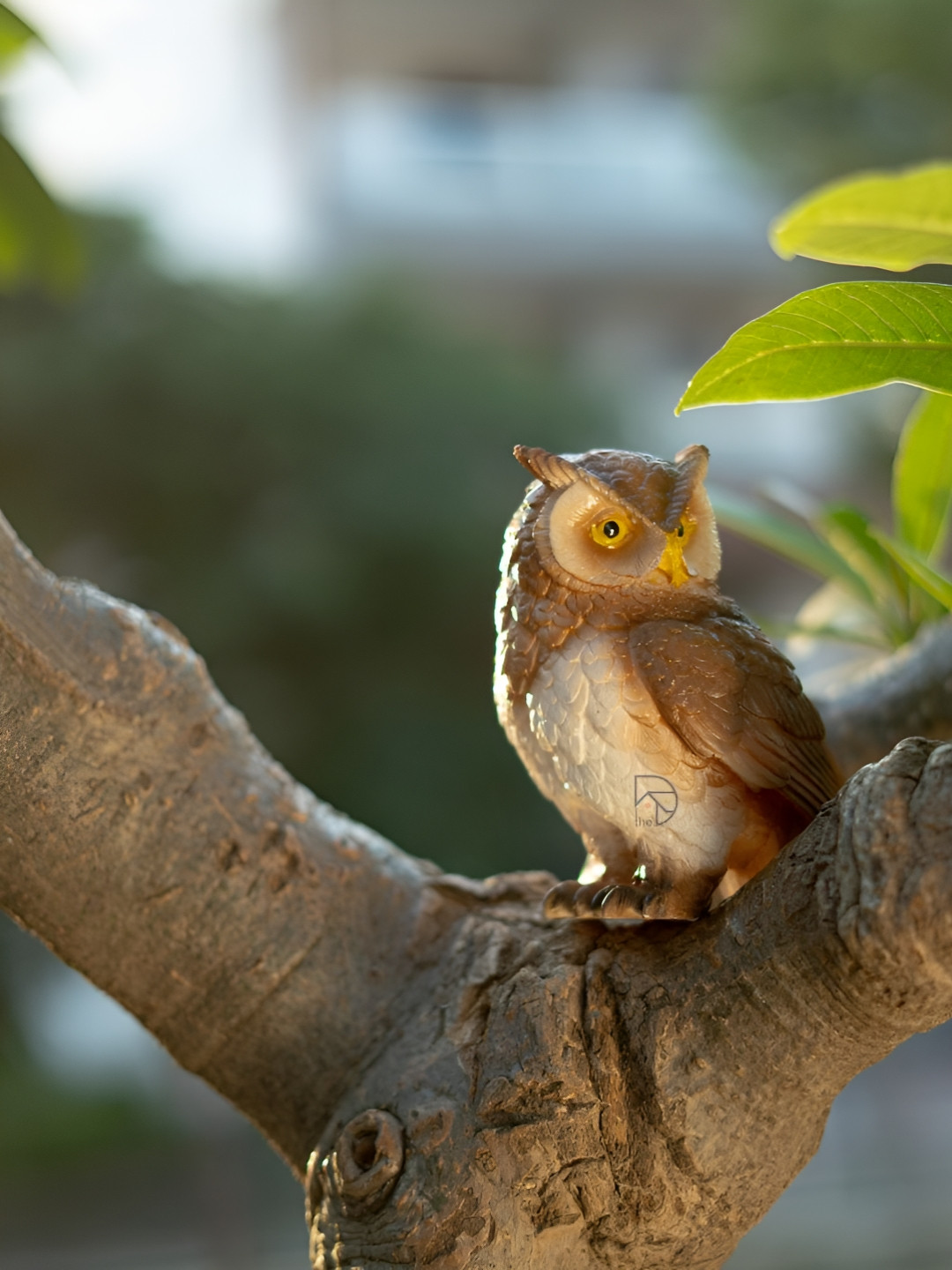 The Decorshed Owl Brown Polyresin Matte Living Room Small Showpiece - 3.9 Inches