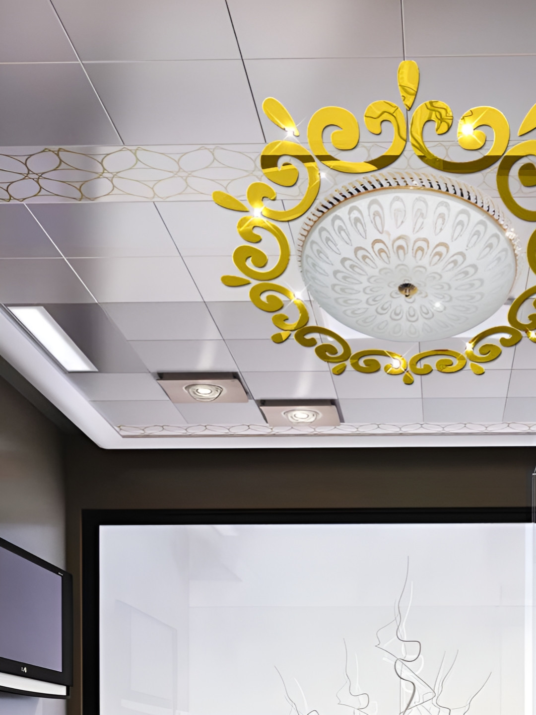 Asian royal Goldtoned Printed Anti-Oil Decals and Stickers