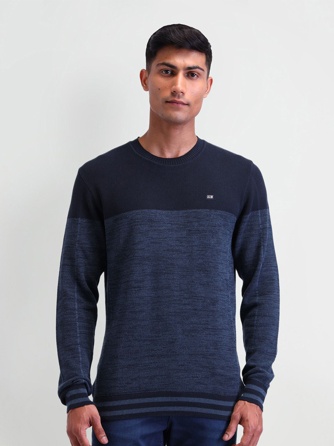 Arrow Sport Men Colourblocked Long Sleeves Round Neck Sweaters