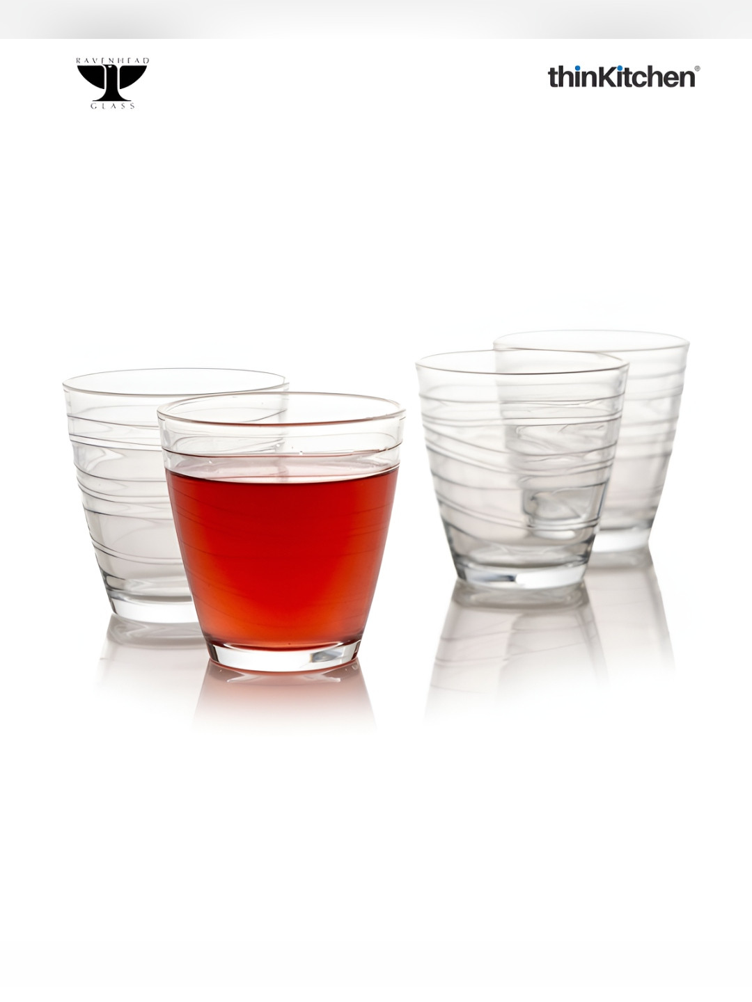 Ravenhead Transparent 4 Pieces Swirl Mixer Glasses 30 ml