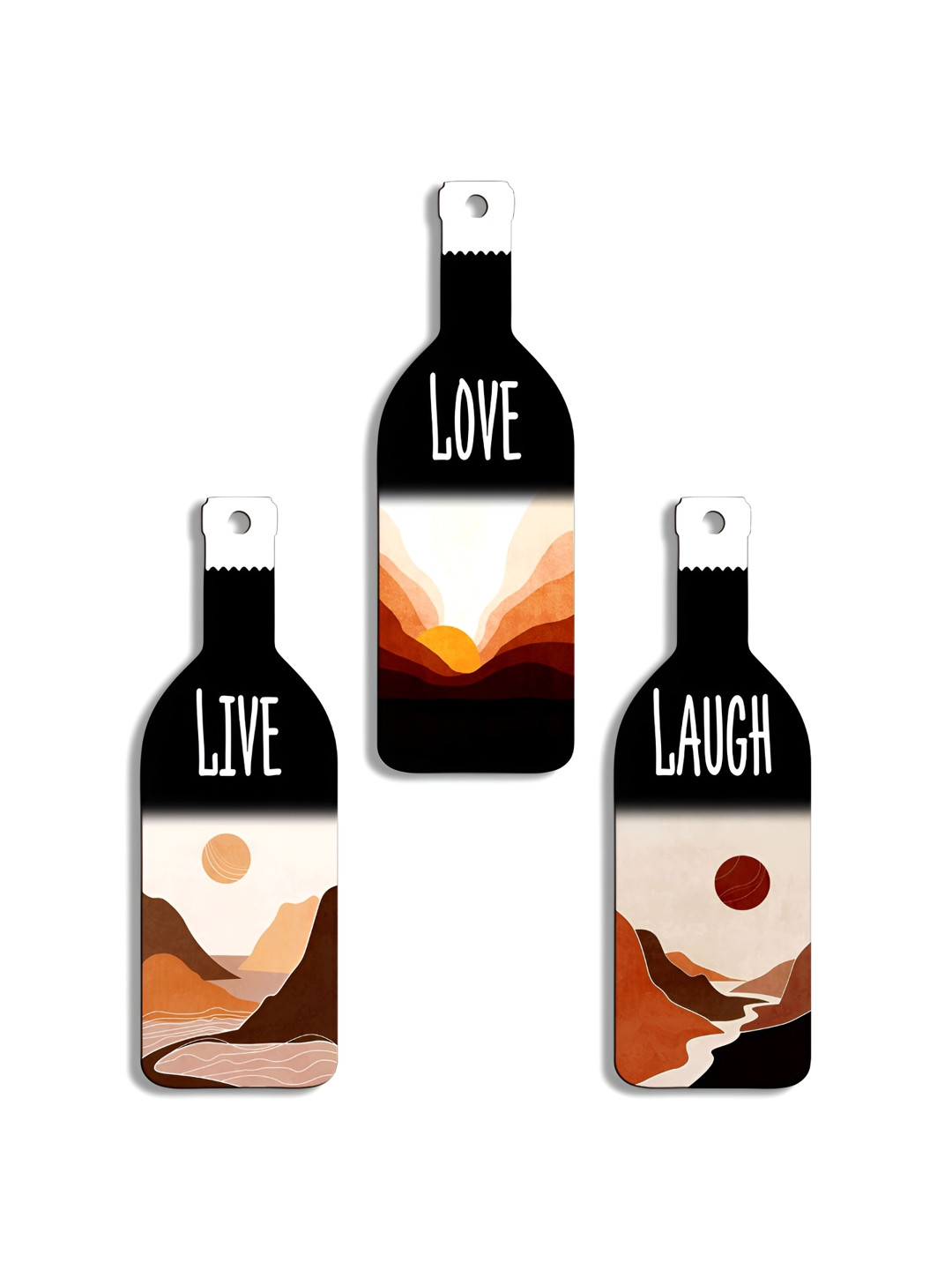 SEHAZ ARTWORKS Wood Matte Hall 3Pcs Wall Hangings-20.1In