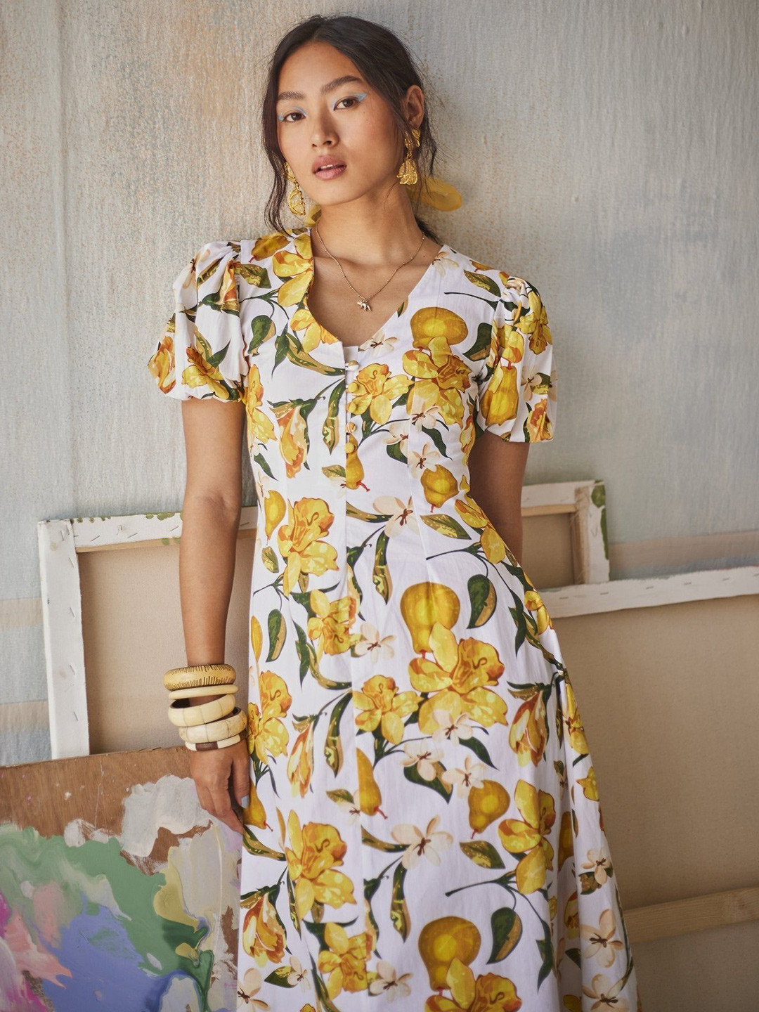 Sage by Mala Women's La Frutta Midi Dress