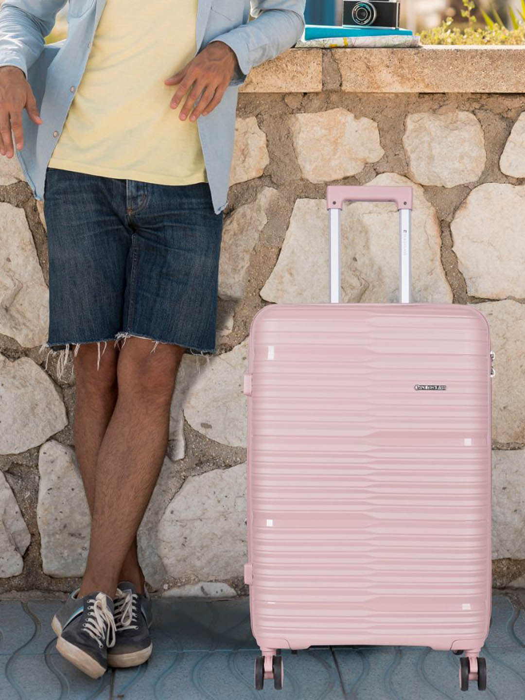 Polo Class 2-Pcs Textured Hard Sided Trolly Bag
