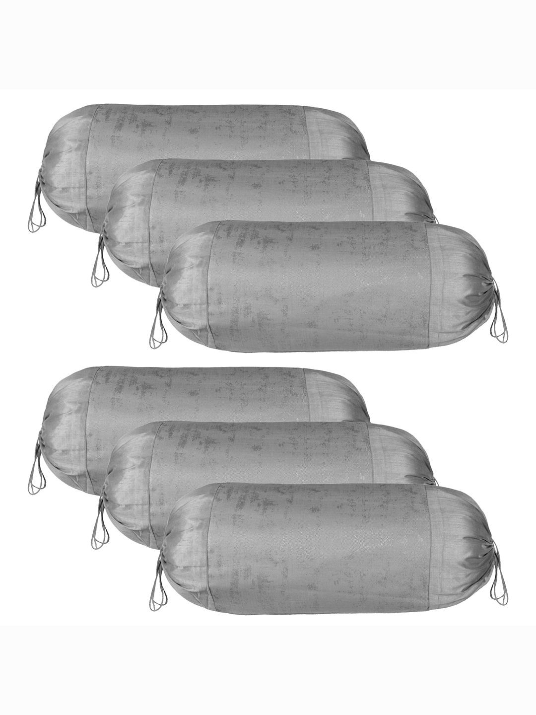 Kuber Industries  Grey 6 Pieces Cylindrical Bolster Covers
