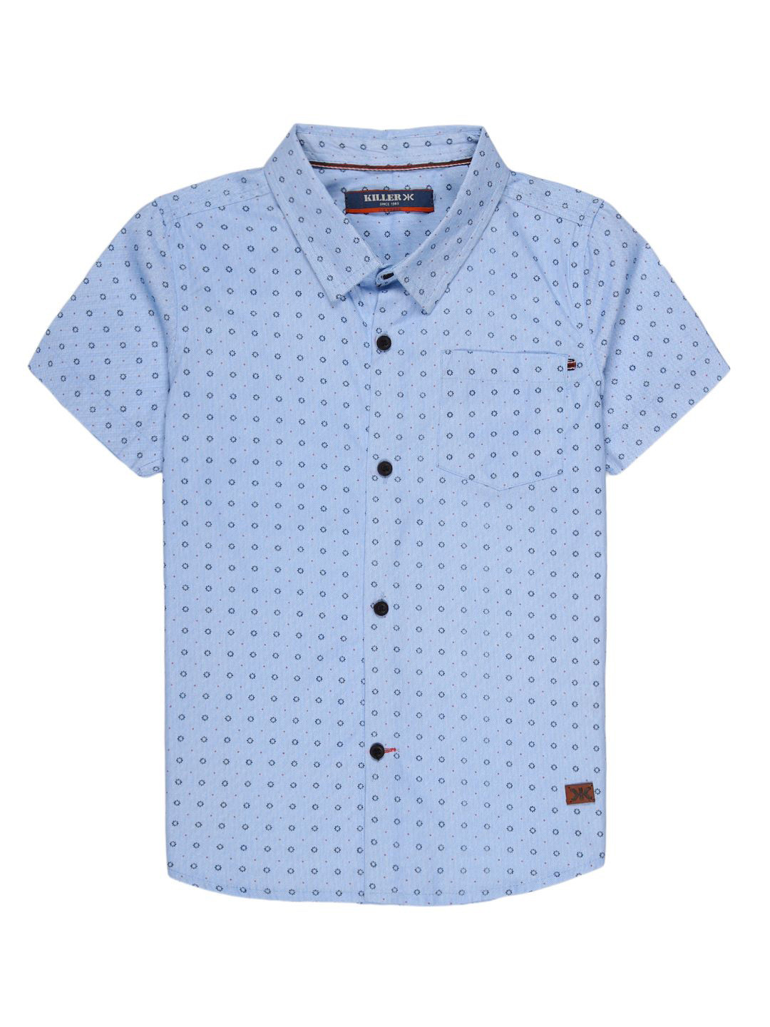 Killer Boys Premium Spread Collar Micro Ditsy Printed Cotton Casual Shirt