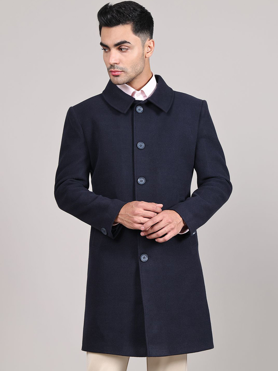 HOUSE OF VEDAS Men Single-Breasted Overcoat