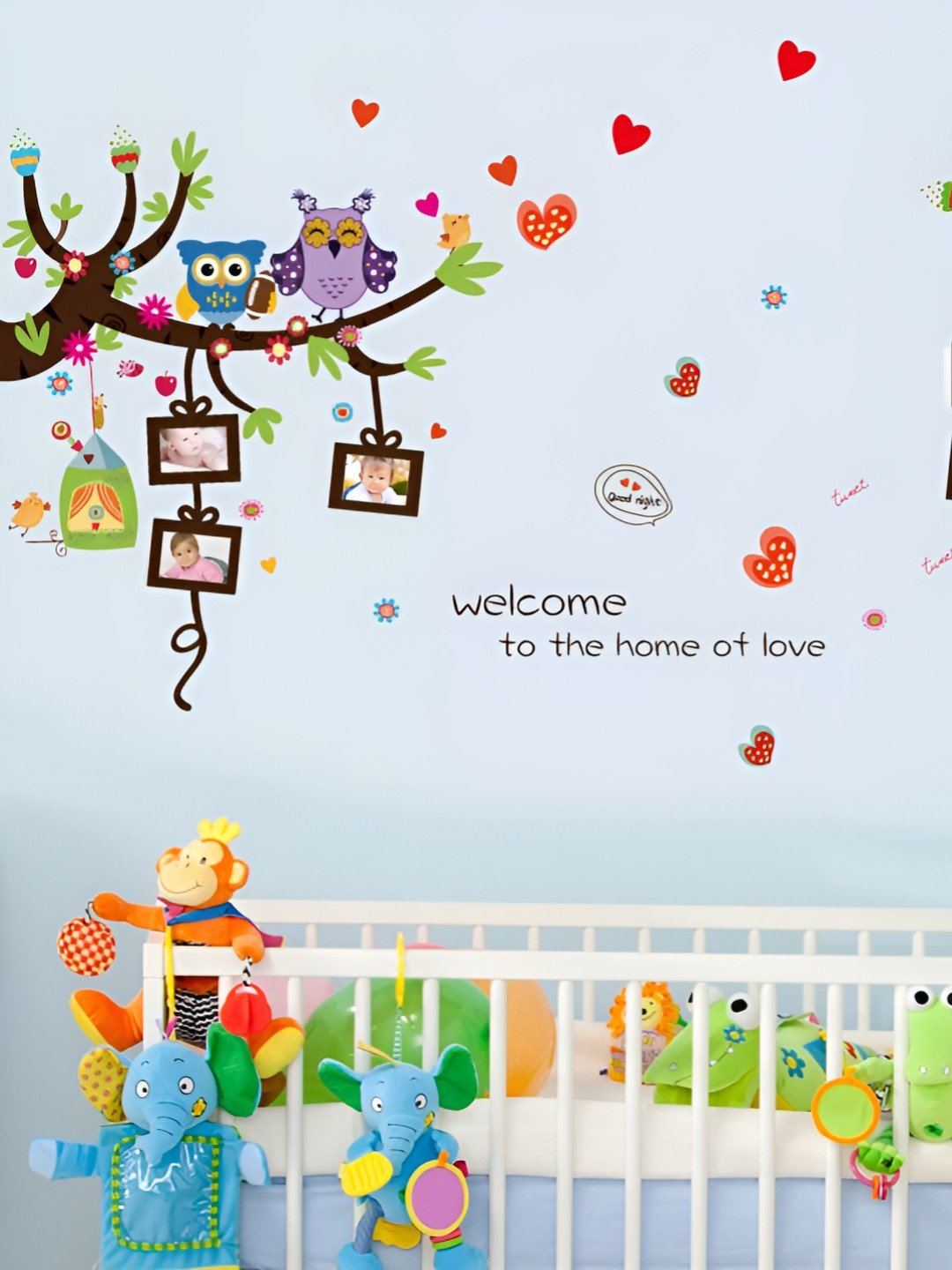 Asian royal Kids Blue & Brown Printed Waterproof Wall Stickers