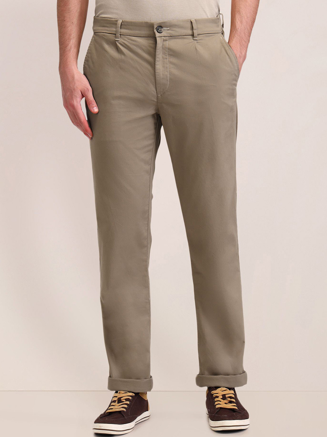 U.S. Polo Assn. Men Bruce Mid-Rise Straight Fit Chinos Trousers