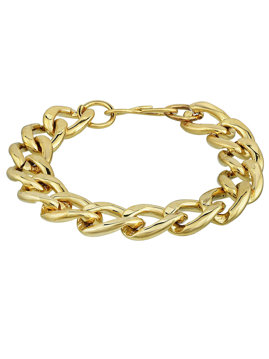 MEMOIR Unisex Gold-Plated Thick Oval Link Bracelet