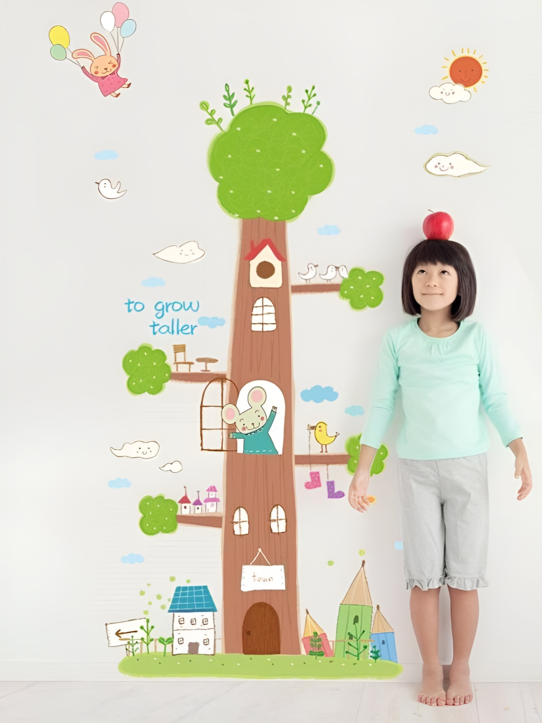 Asian royal Brown & Green Tree Printed Wall Sticker