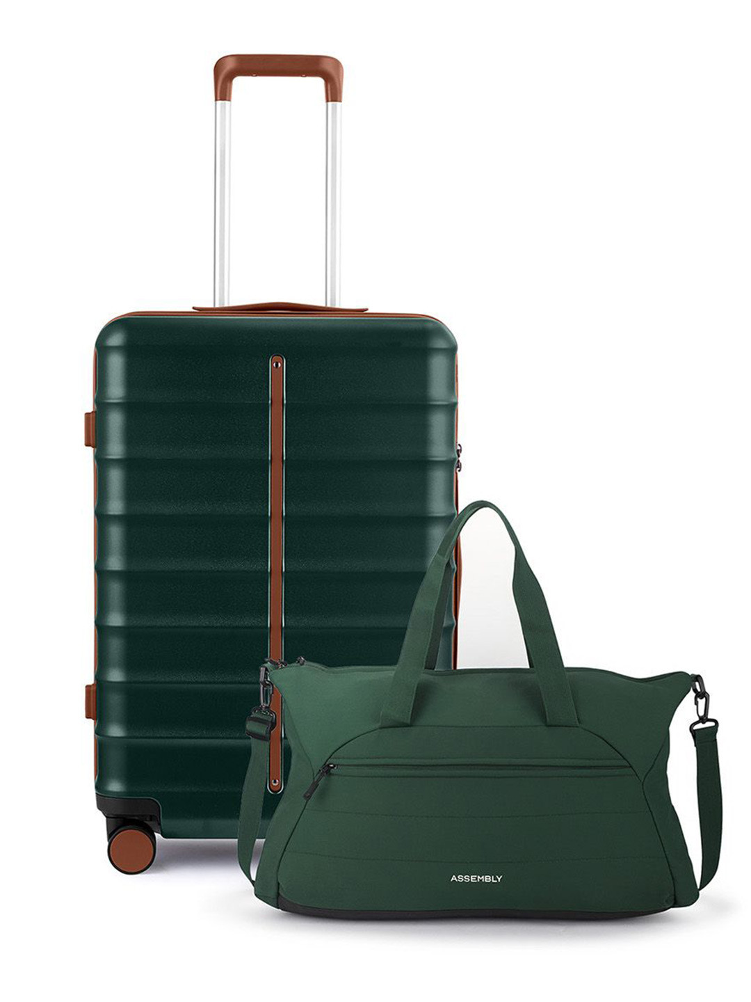 Assembly Odyssey Unisex Set Of 2 Textured Hard-Sided Cabin Trolley Bag & Duffle Bag