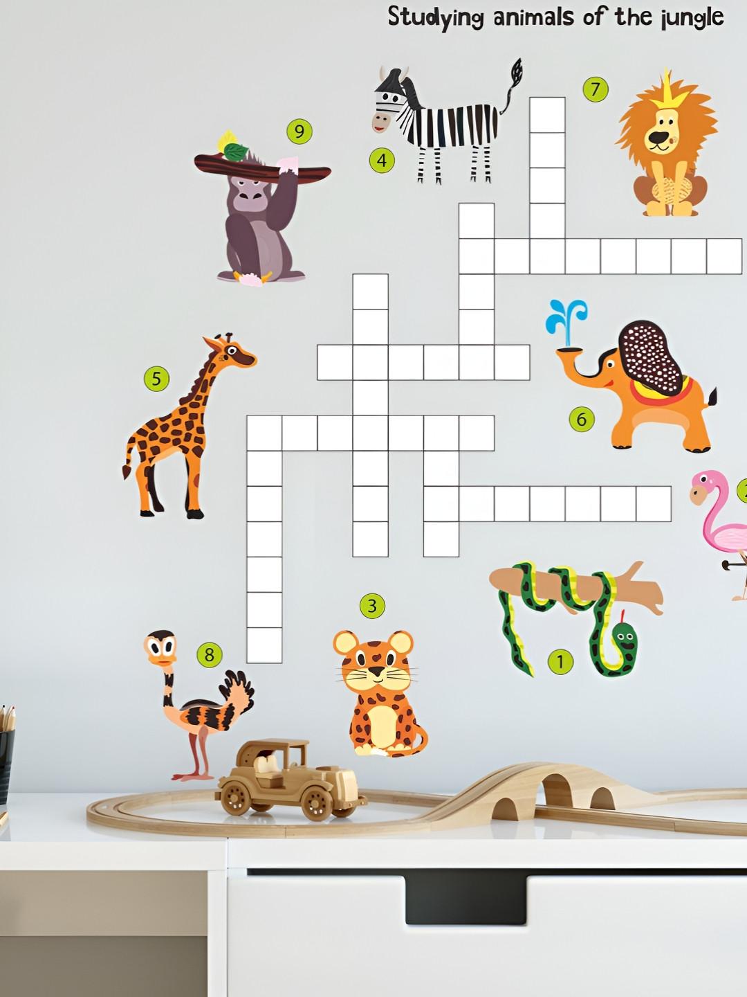 Asian royal Brown & White Animals Printed Wall Sticker