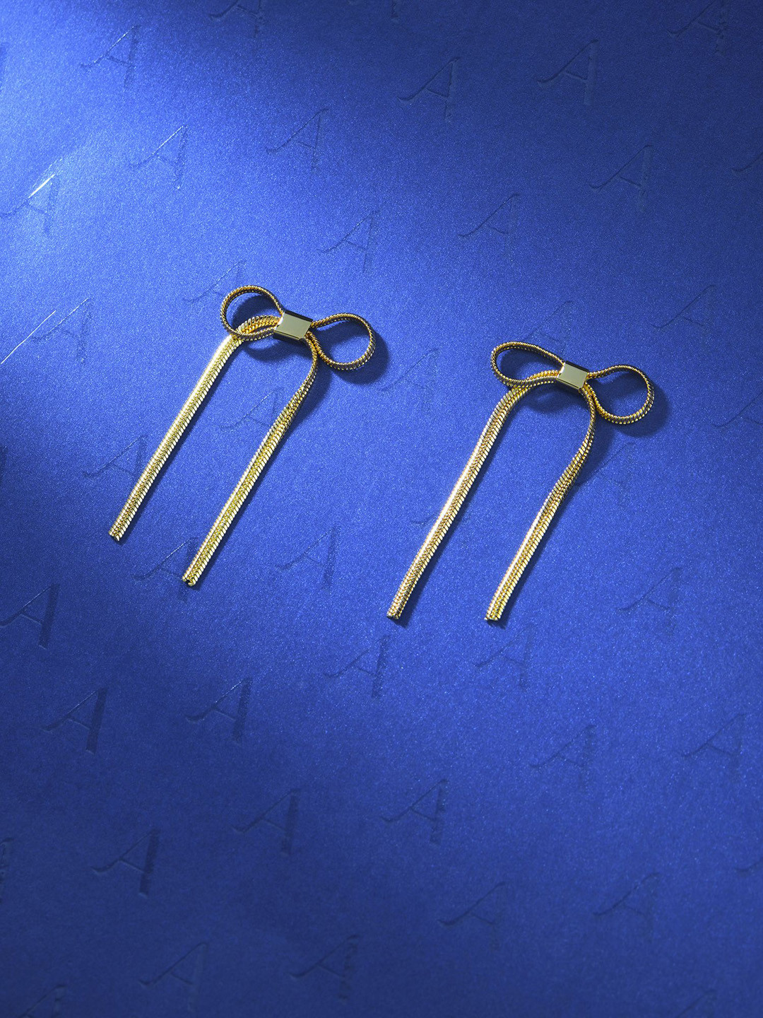 Accessorize Contemporary Snake Chain Bow Drop Earrings