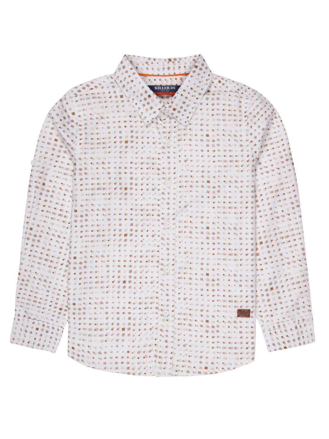 Killer Boys Premium Spread Collar Geometric Printed Cotton Casual Shirt