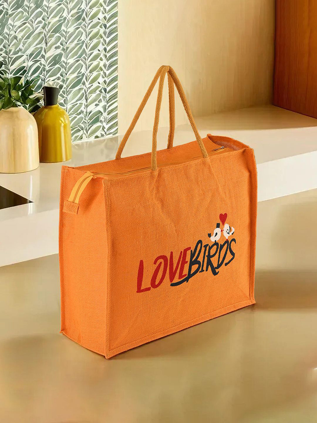 Kuber Industries Unisex Typography Printed Shopper Lunch Bag