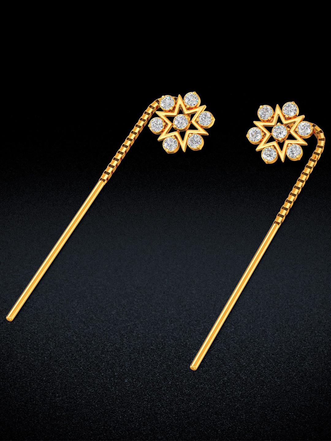 Joyalukkas 22KT Traditional Floral Gold Earrings 3.27g