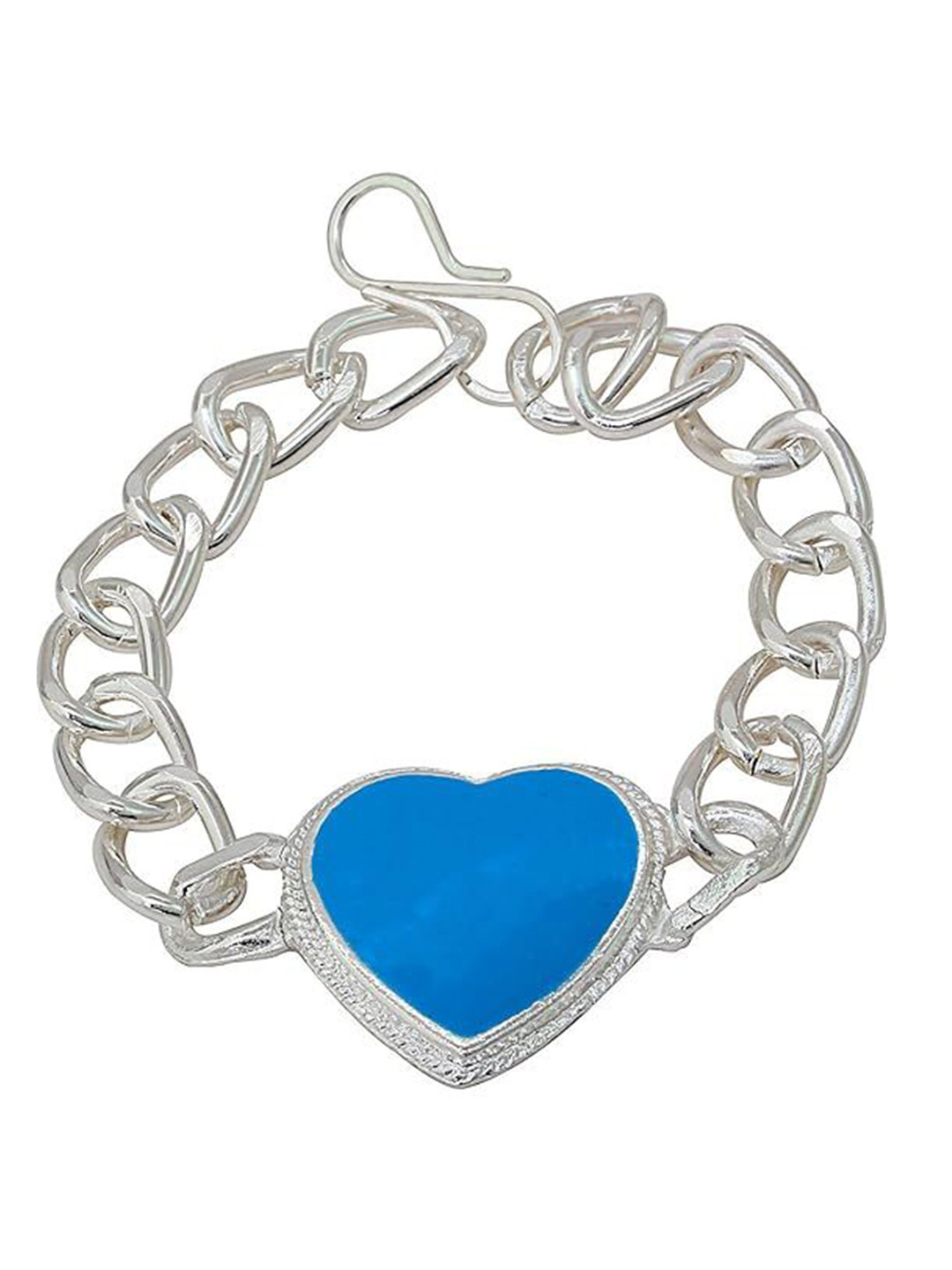 MEMOIR Unisex Silver-Plated Om Engraved Coin Shape Link Bracelet