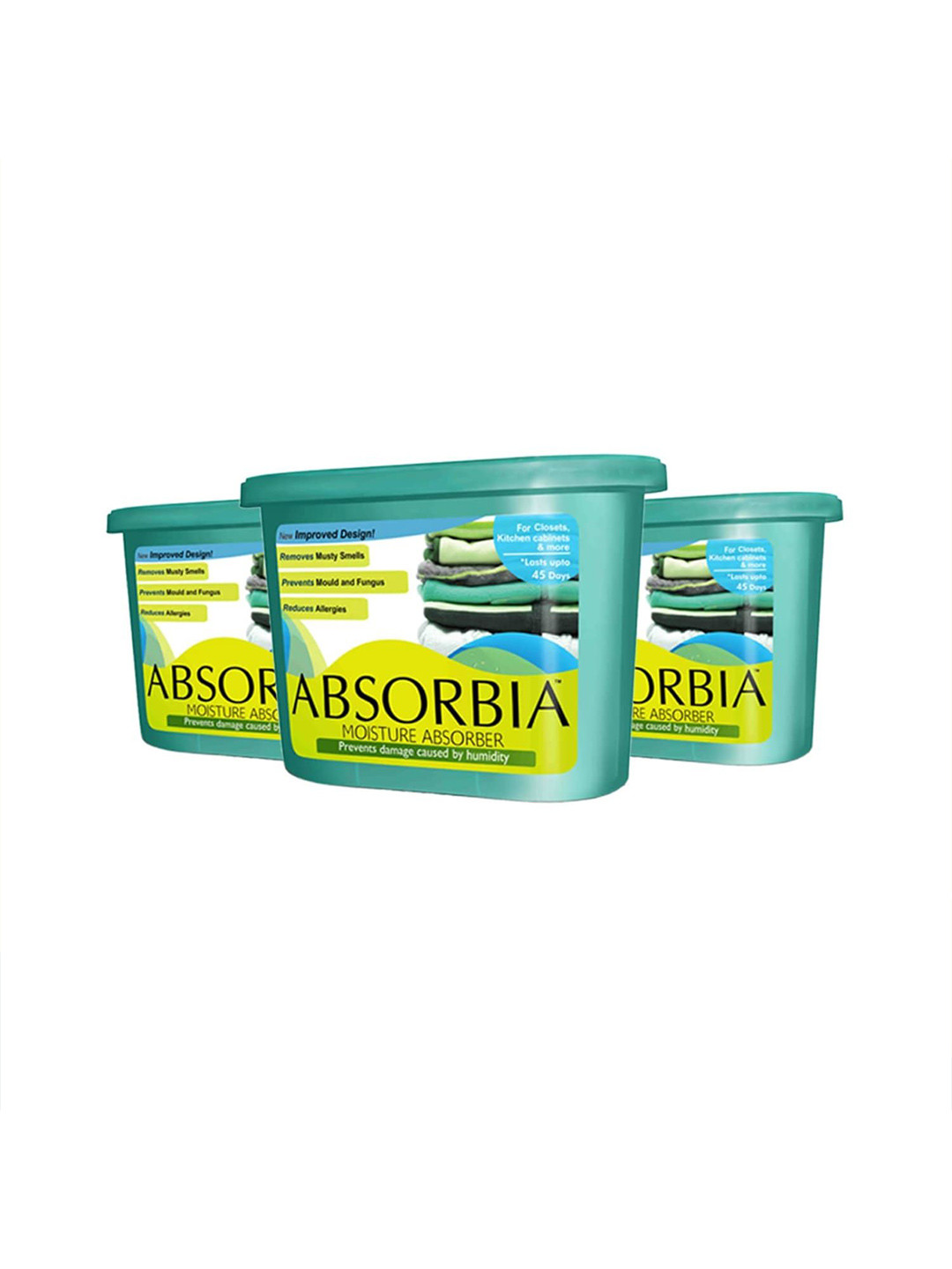 Absorbia 3 Pcs Green Moisture Absorbers 600 ml
