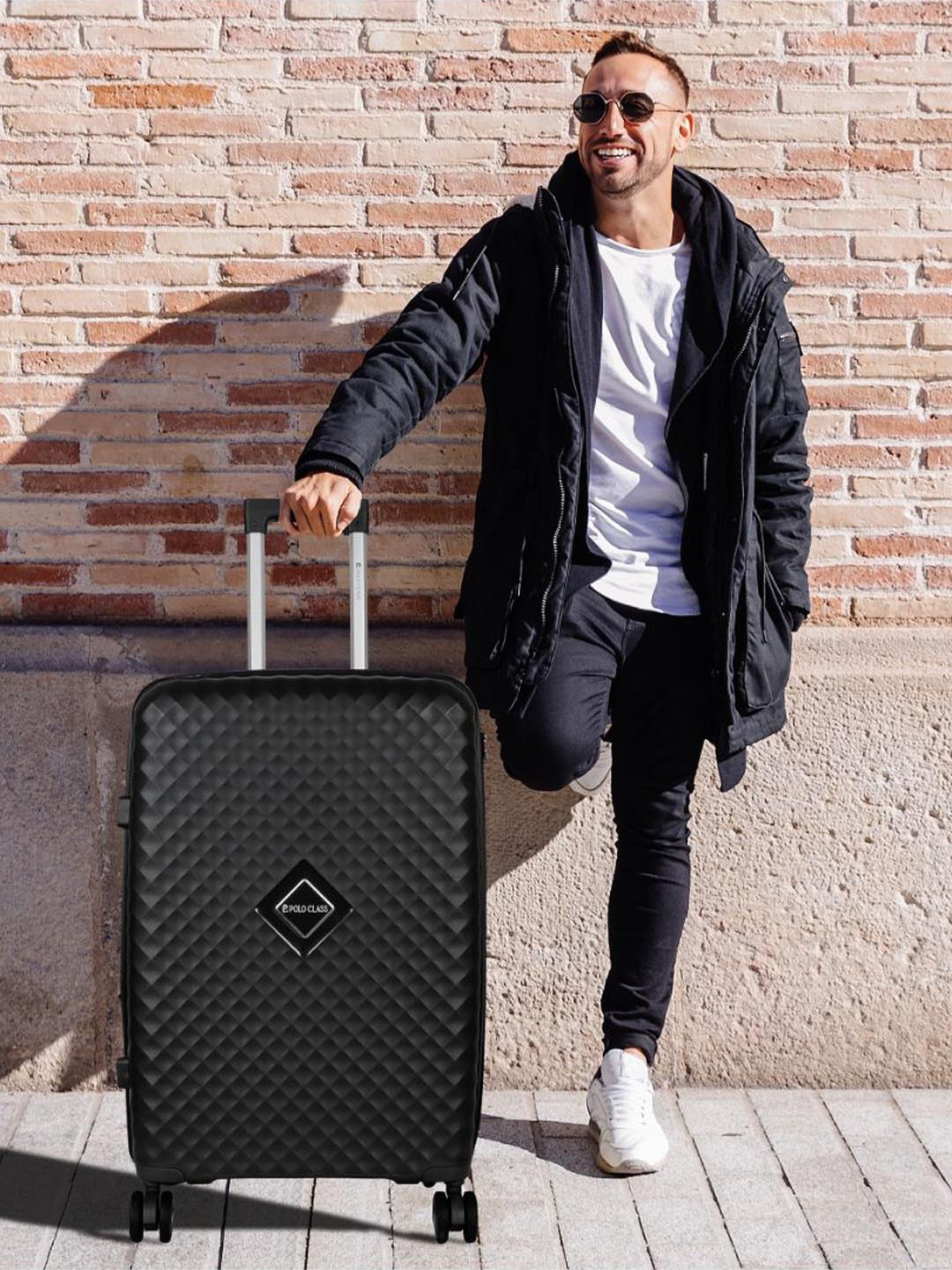 Polo Class 2-Pcs Textured Hard Sided Trolly Bag