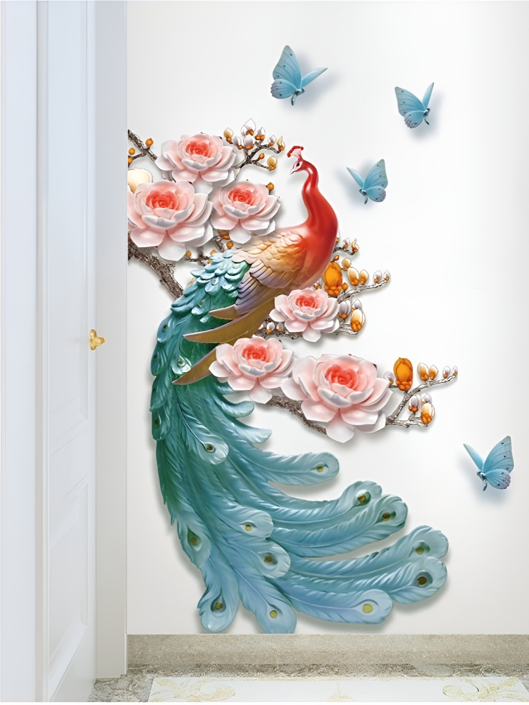 Asian royal Blue & Red Printed Water Proof Wall Decals and Stickers