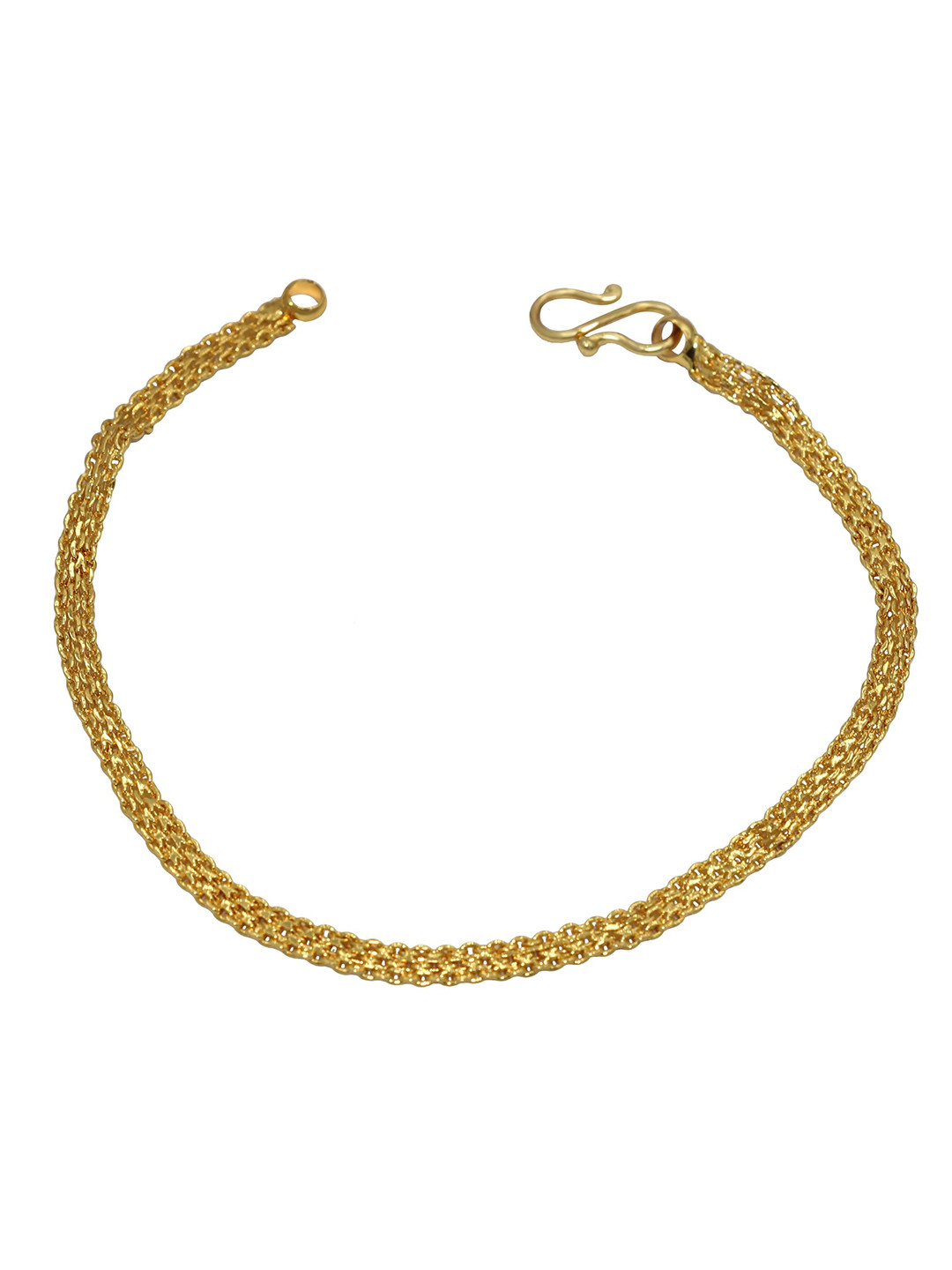 MEMOIR Gold-Plated Flat Chain Design Link Bracelet
