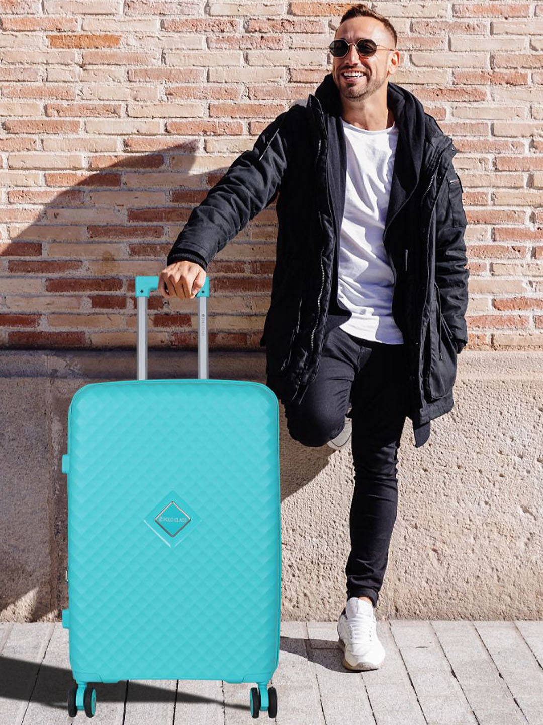 Polo Class Adults Set Of 2 Printed Hard Sided Trolley Suitcase