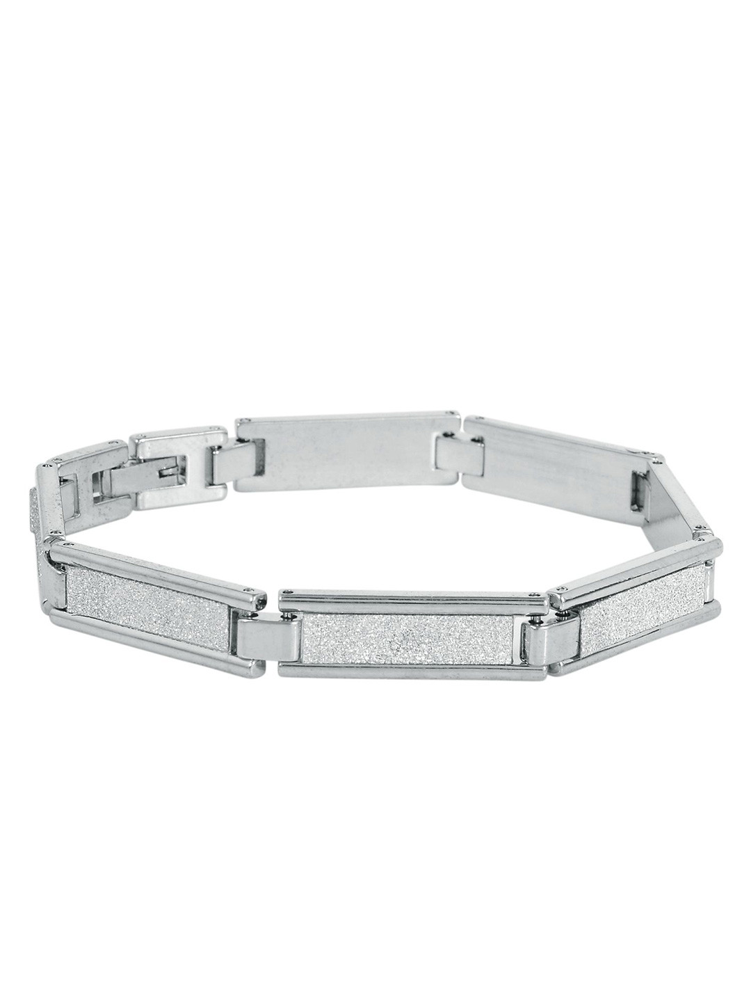 MEMOIR Silver-Plated Stainless Steel Drussy Super Flexible Wraparound Bracelet