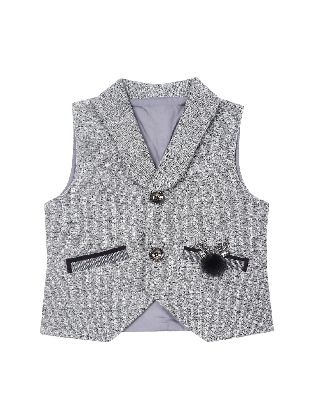 HOUSE OF VEDAS Infants Woven Design Lapel Collar Waistcoat