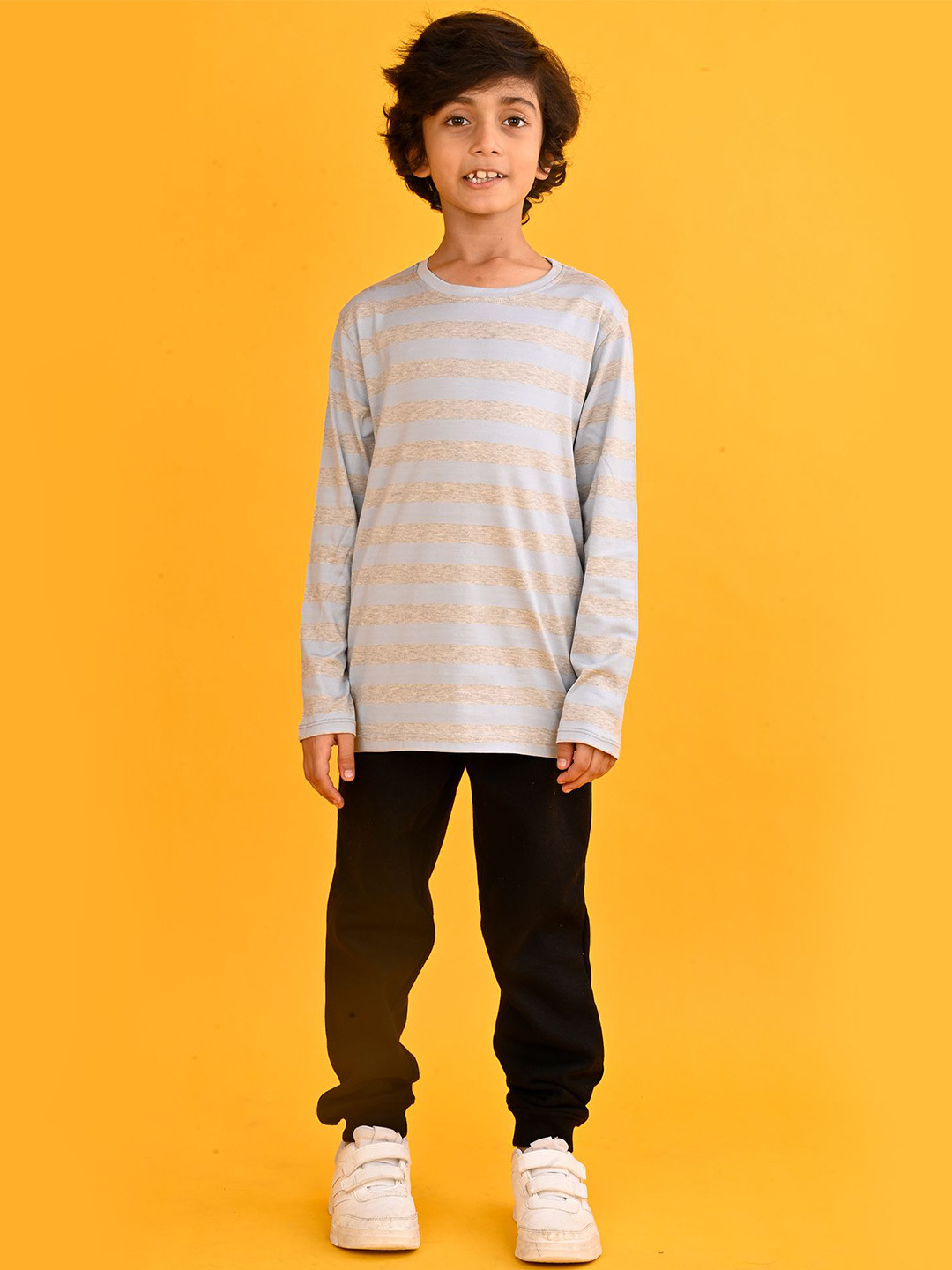 Anthrilo Boys Striped T-shirt With Joggers