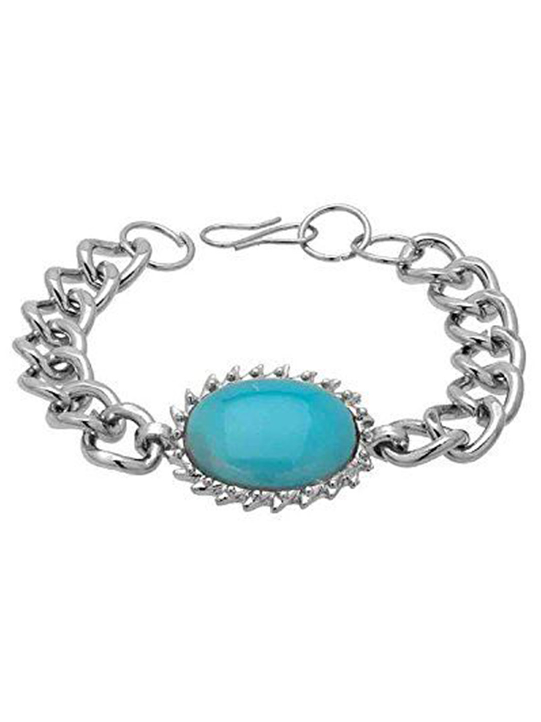 MEMOIR Unisex Silver-Plated Firoza Studded Wraparound Bracelet