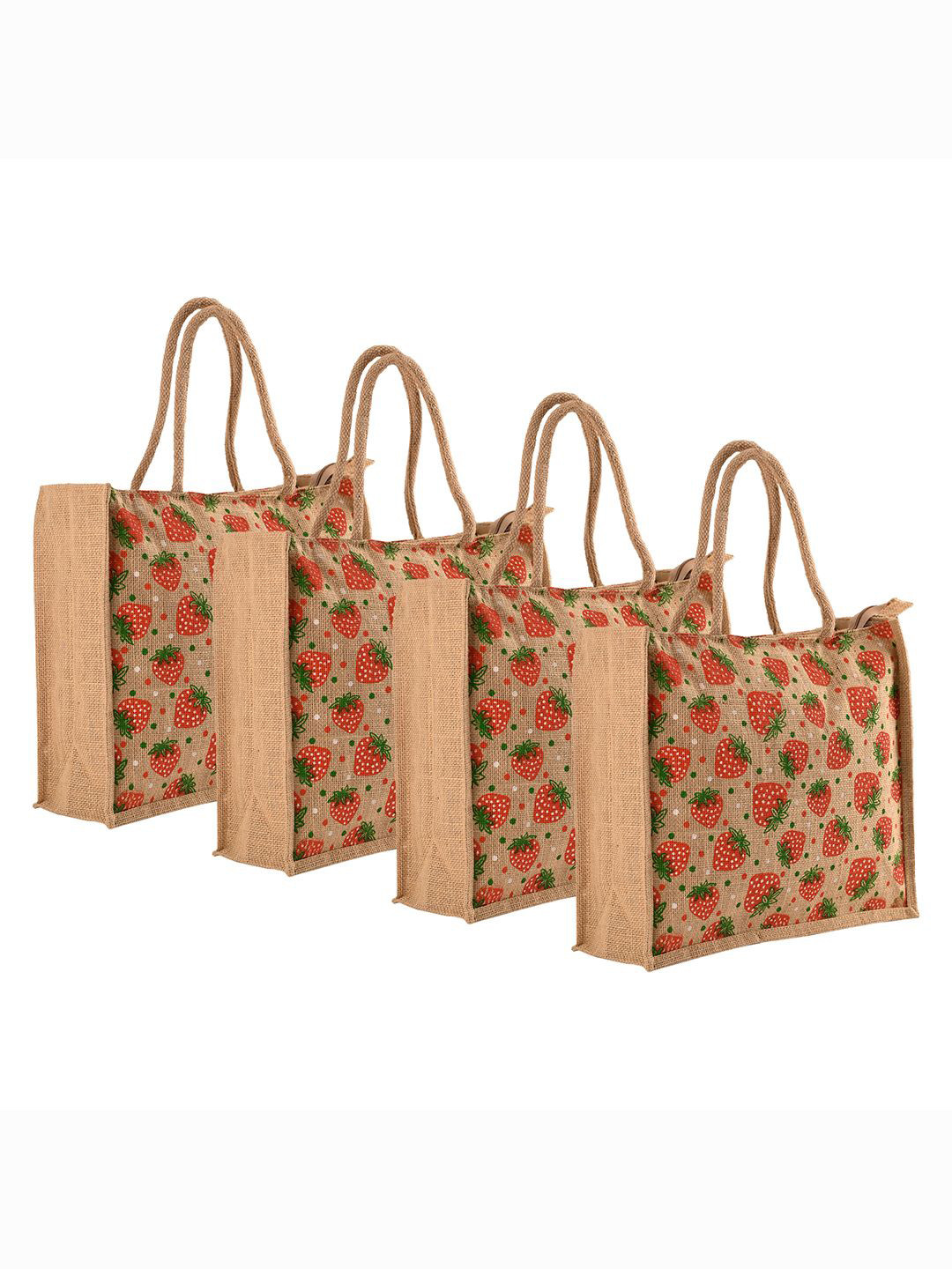 Kuber Industries Unisex Pack Of 4 Graphic Printed Shopper Handheld Bags