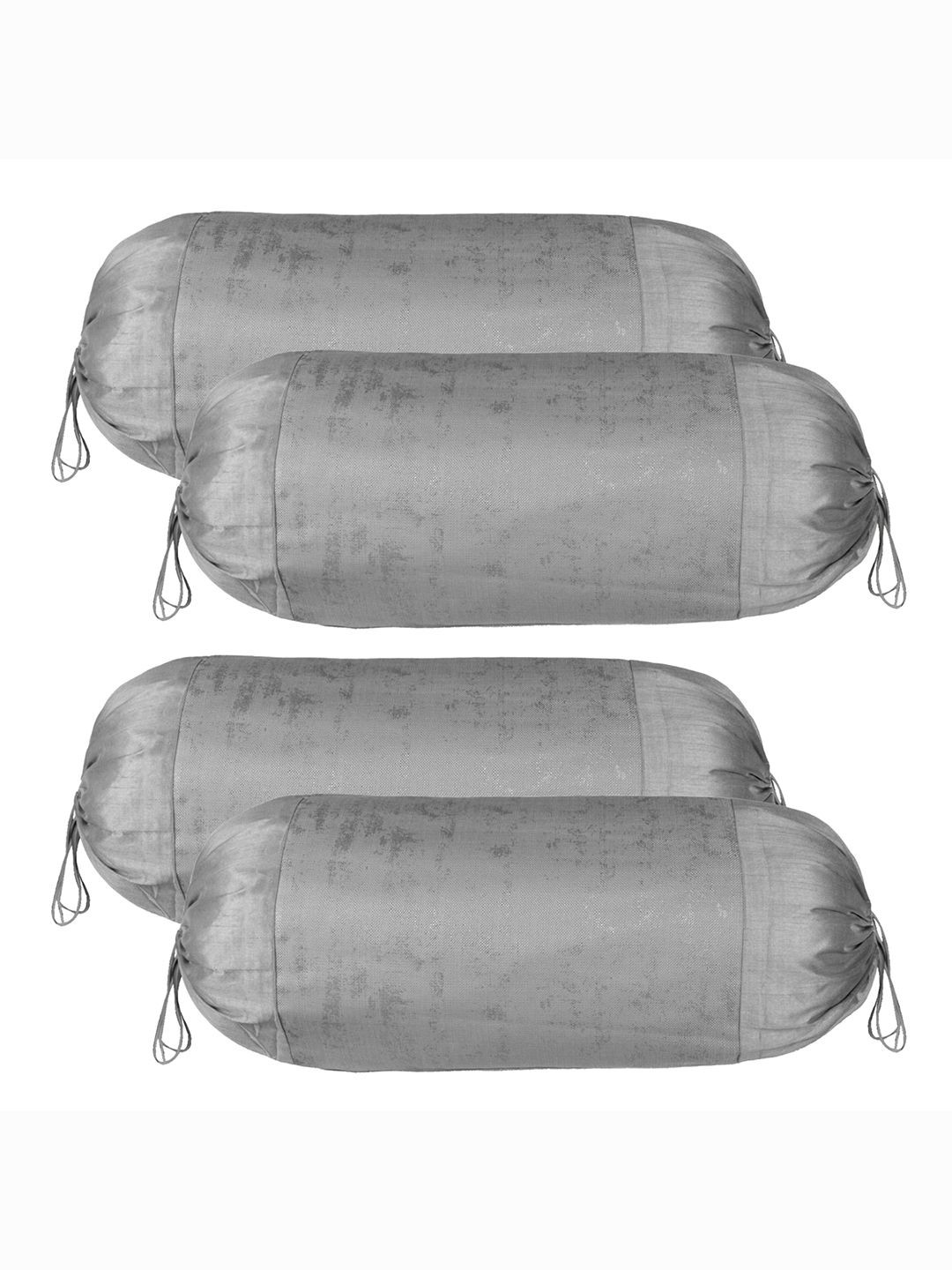 Kuber Industries Grey 4 Pieces Cylindrical Bolster Covers