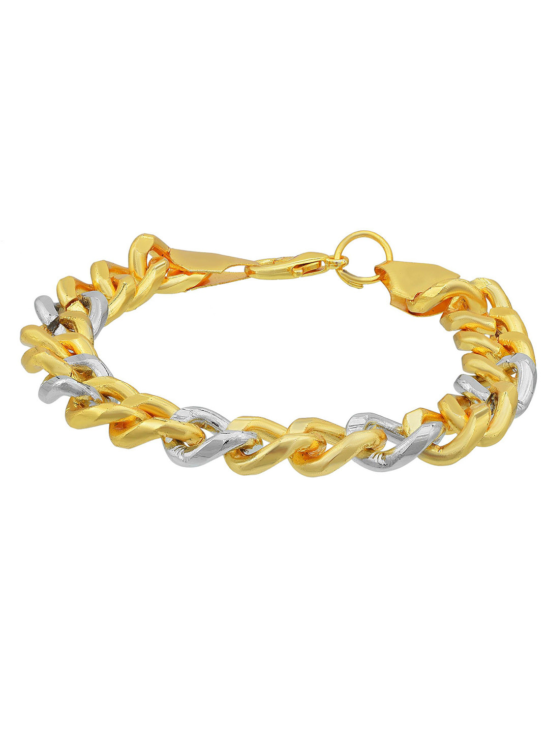 MEMOIR Unisex Gold-Plated Two Tone Interlink Link bracelet