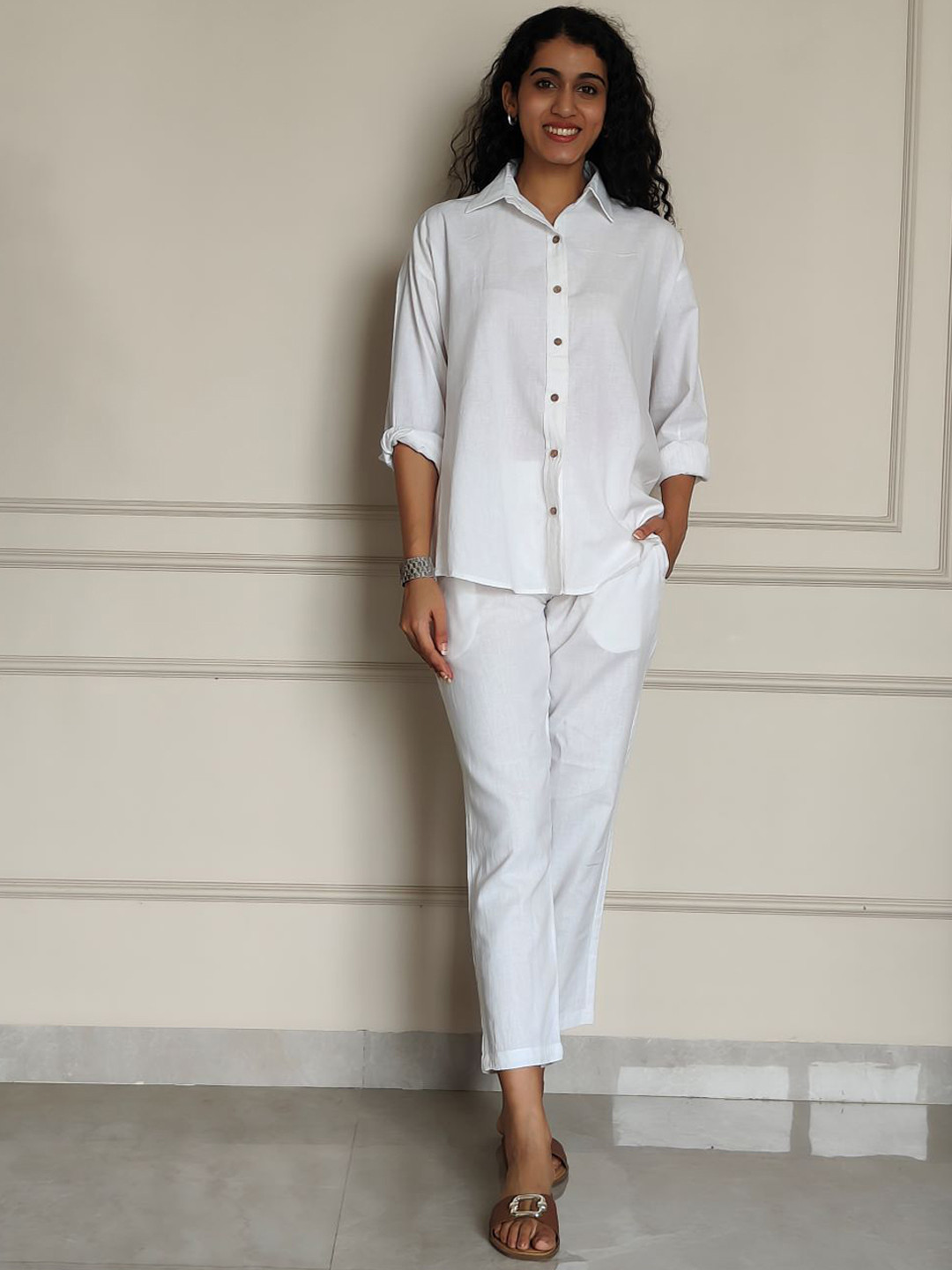 The Quince Life Pure Cotton Oversized Shirt With Trouser
