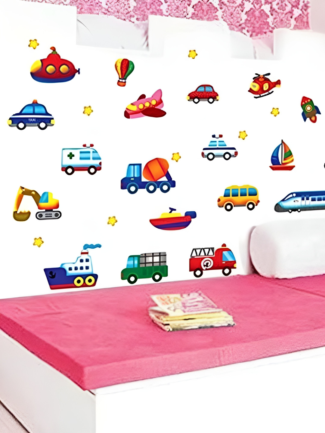 Asian royal Red & Blue Printed Anti-Oil Wall Sticker