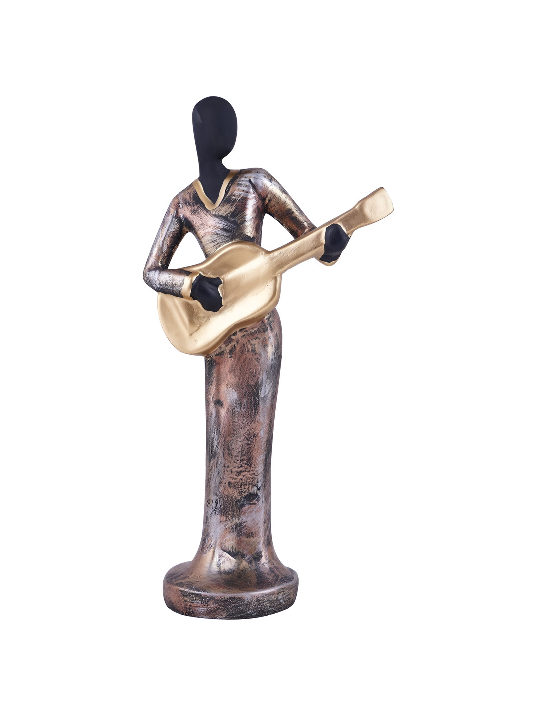 Zart Black Polyresin Glossy Home Office Large Showpiece - 5.7 Inches