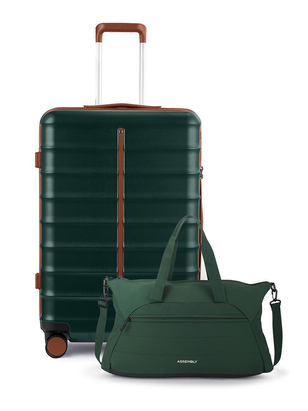 Assembly Odyssey Set Of 2 Textured Hard-Sided Medium Trolley Bag & Duffle Bag