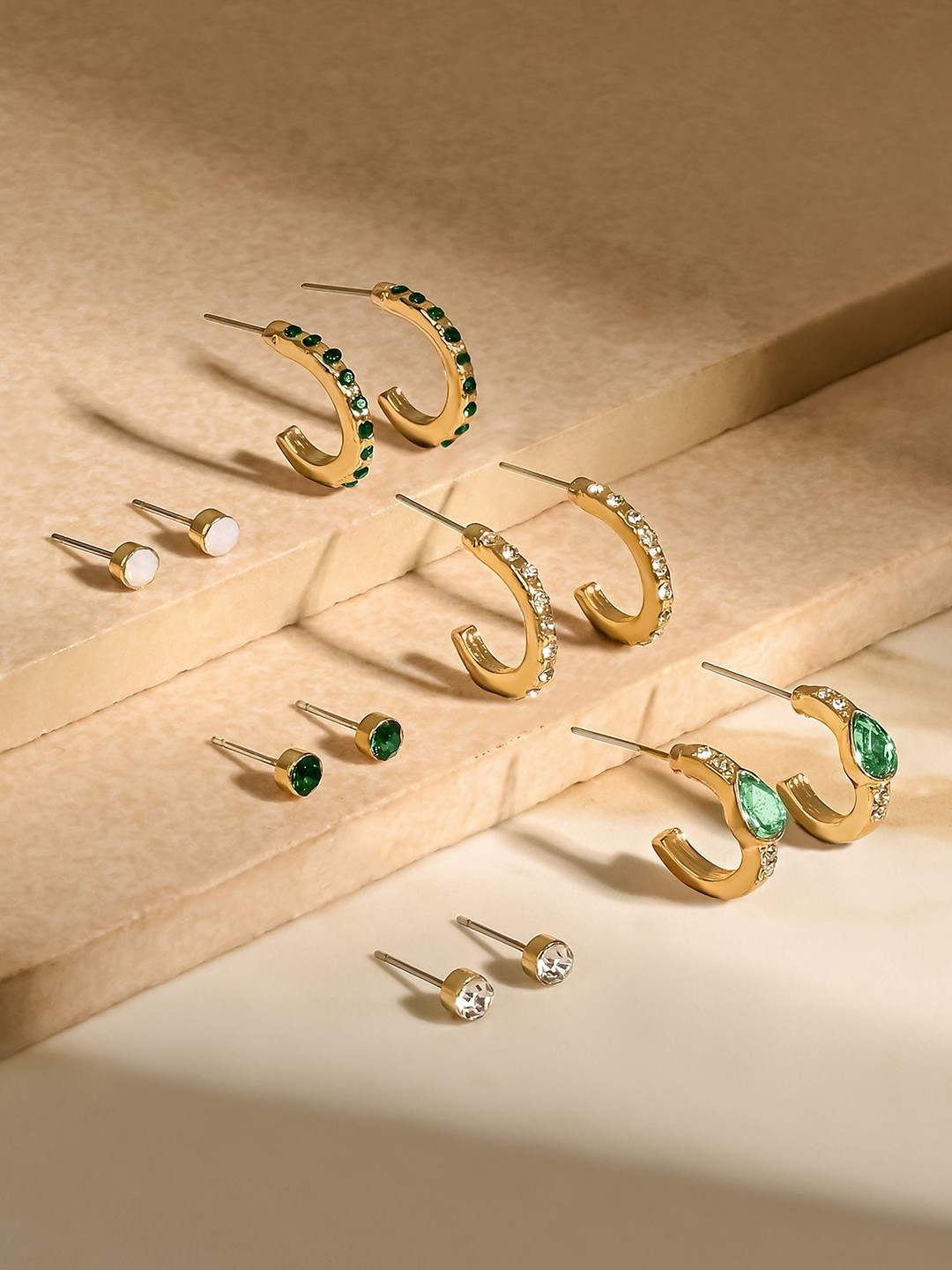 Accessorize Set Of 6 Circular Crystals Studs