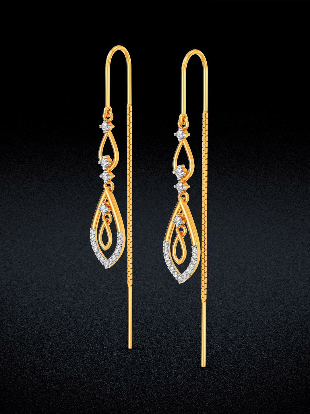 Joyalukkas Women 22KT  Dewdrop Gold Earrings