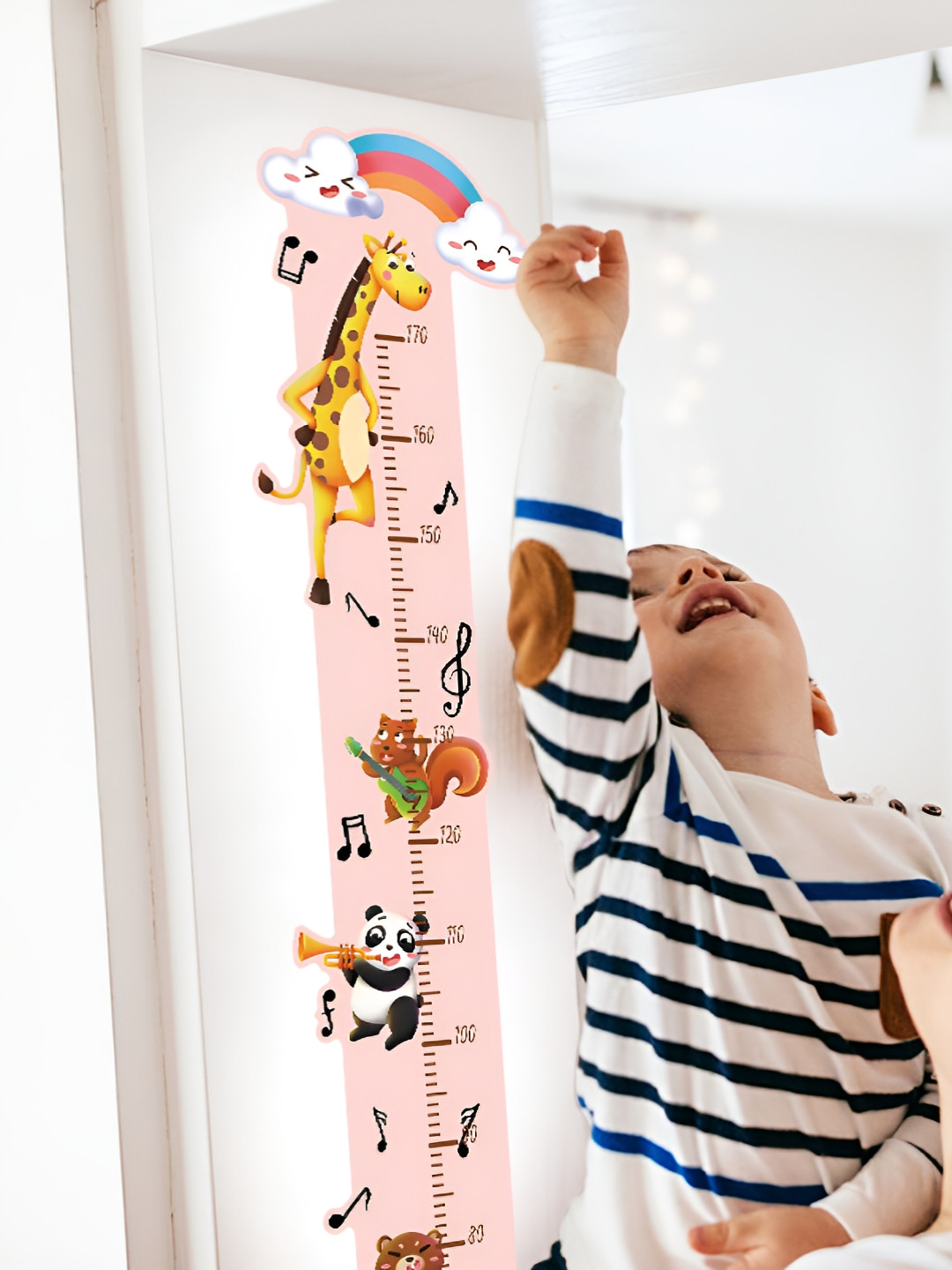 Asian royal Peach Colored & Brown Animals Printed Self Adhesive Wall Sticker