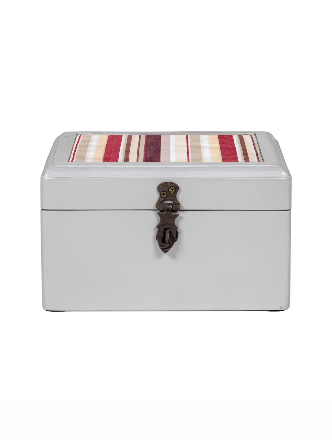 Contrast Living Grey & Red Printed Wooden Jewellery Organiser