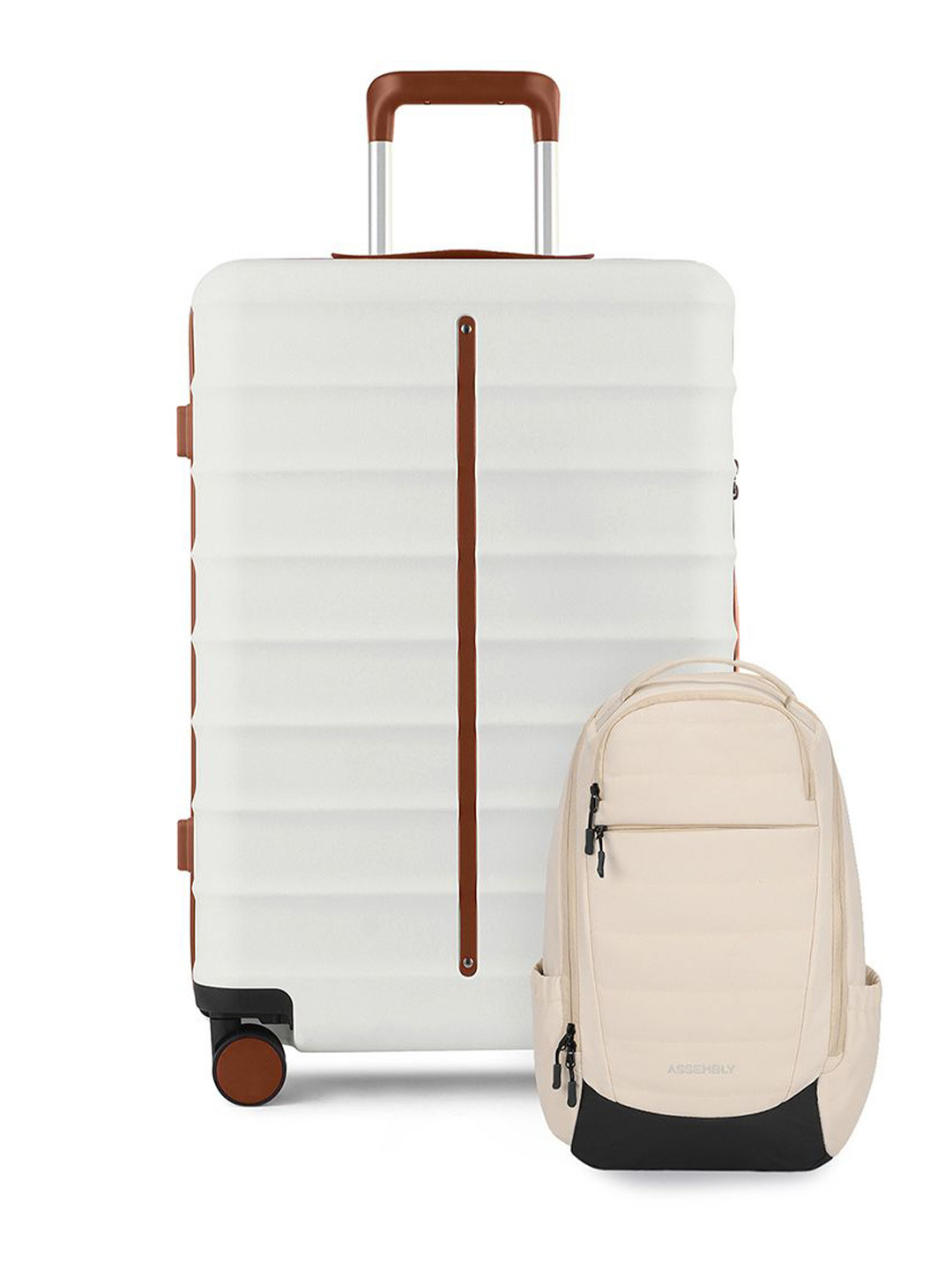 Assembly Odyssey Unisex Set Of 2 Textured Hard-Sided Cabin Trolley Bag & Laptop Backpack