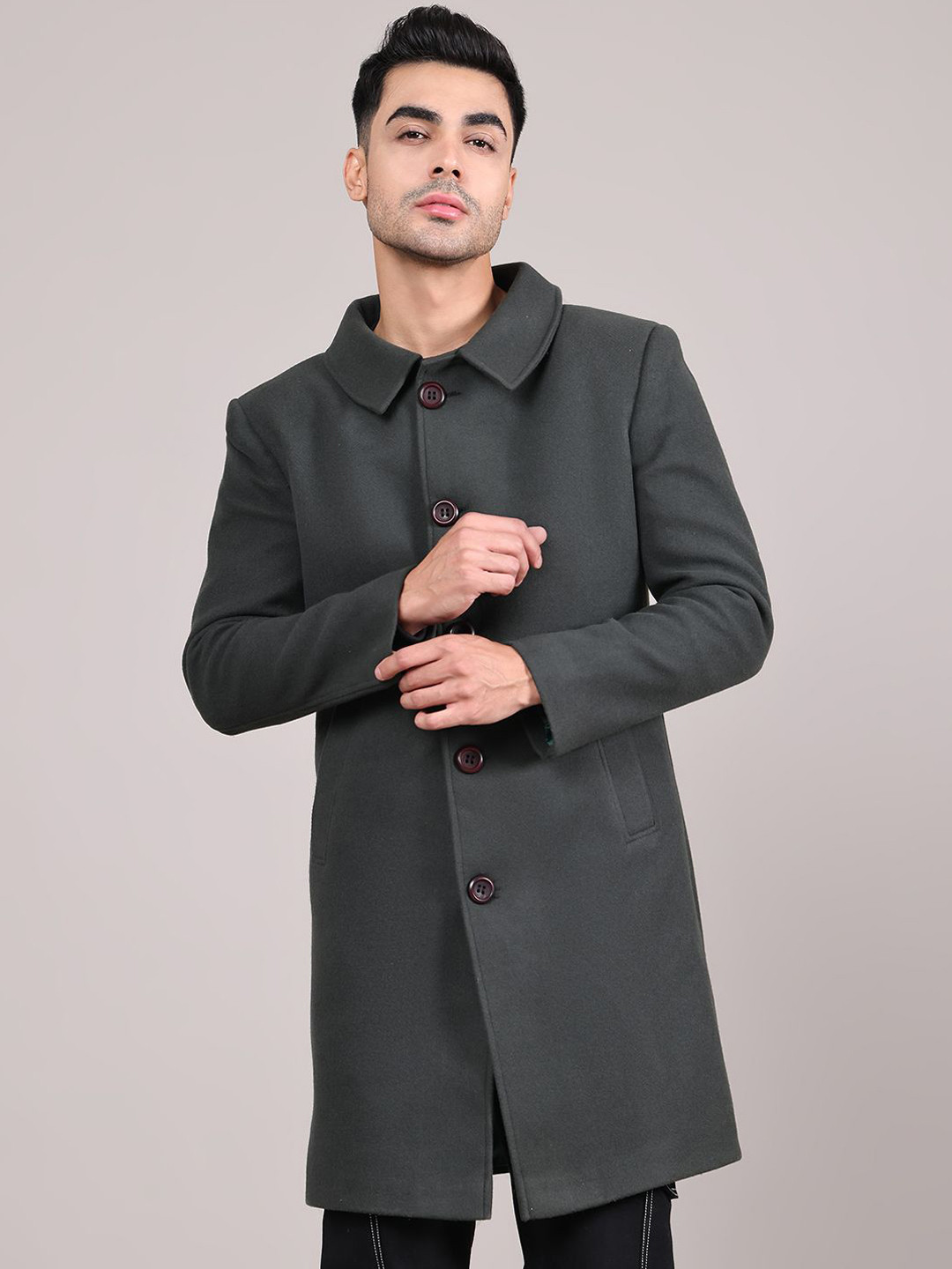 HOUSE OF VEDAS Men Single-Breasted Overcoat