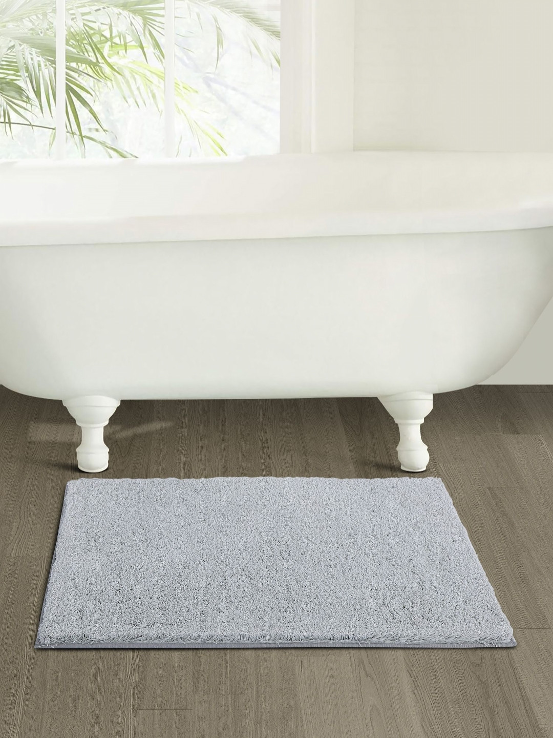 OBSESSIONS Grey 2400 GSM Textured Anti- Skid Bath Rugs