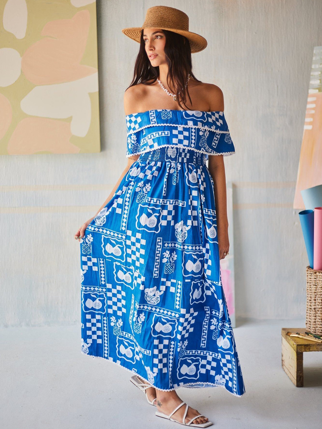 Sage by Mala Ponza Off-Shoulder Dress