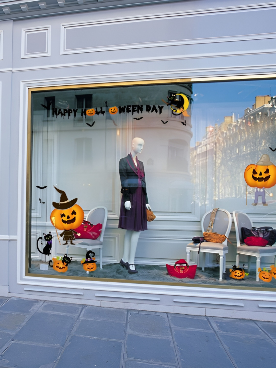 Asian royal Black & Yellow Halloween Party Design Anti-Oil Decals and Stickers