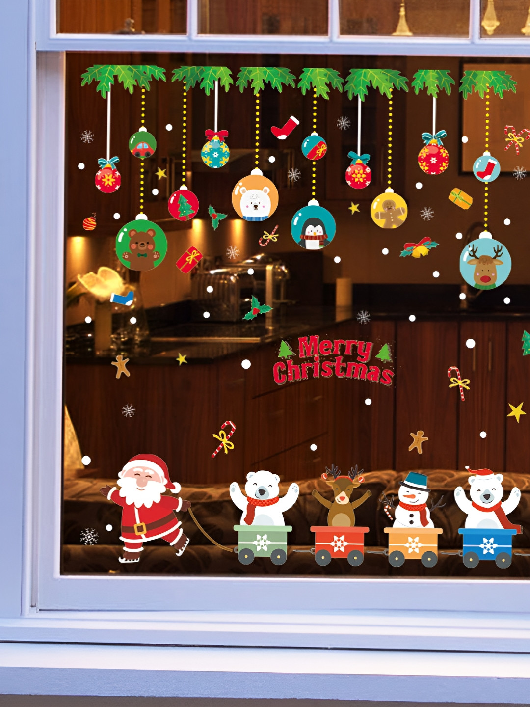 Asian royal Green & White Printed Water Proof Wall Sticker