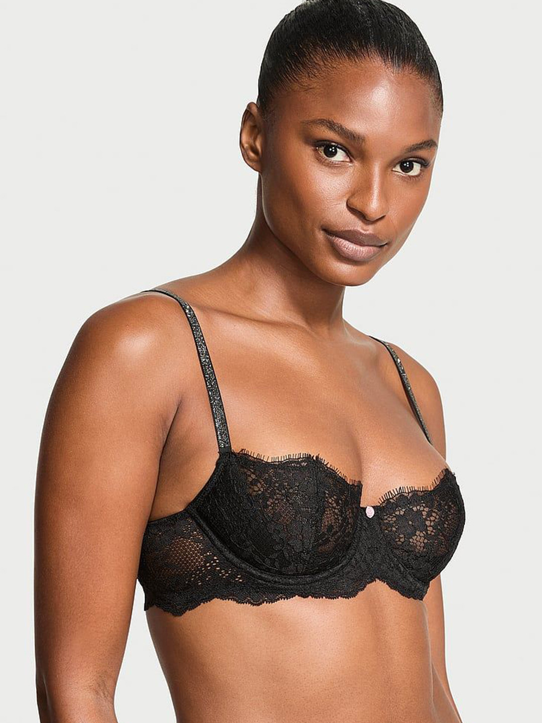 Victoria's Secret Dream Angels Wicked Twinkle Strap Unlined Lace Balconette Embellished Bra