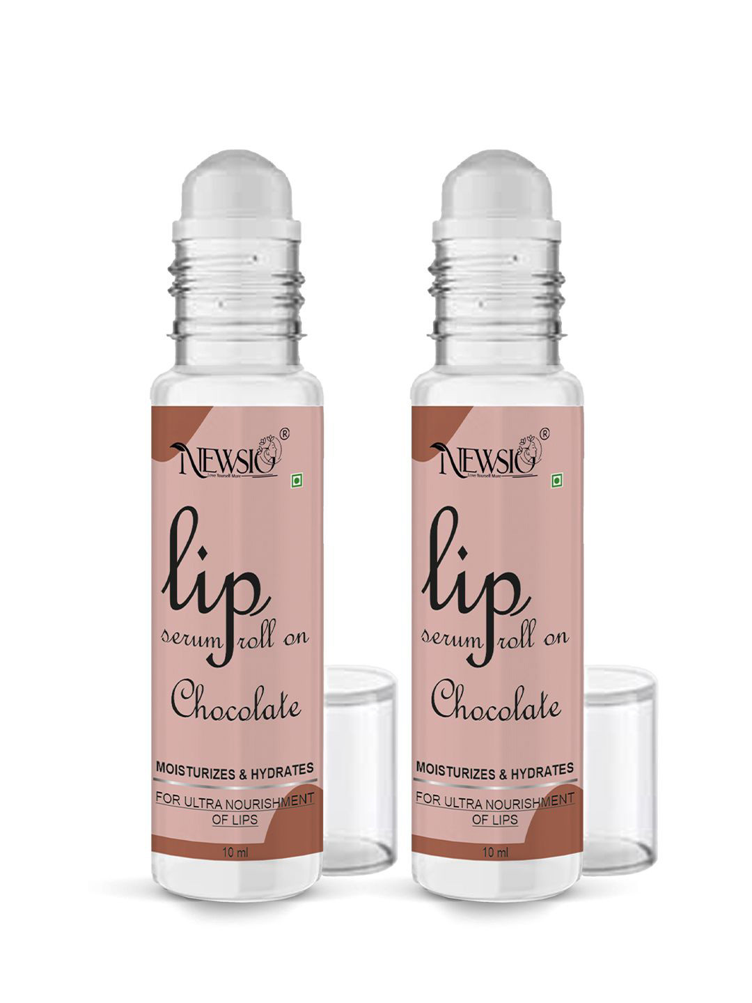 Newsio Set of 2 Roll On Lip Serum for Ultra Nourishment 10 ml each - Chocolate